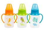 Бутылочка 140мл, с ручками, ПП, силикон, средний поток, 4+