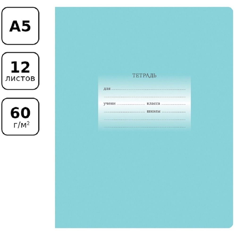 Набор тетрадей 12л, линия Первоклассная БиДжи светло-бирюзовая 16шт