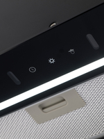 Вытяжка кухонная MACBI Ledy-60GT (BLACK) черный, D150мм,1200м3/ч, полновстраиваемая, мотор 230Ватт, стекло 60см, управл. сенсорное + управл. жестами