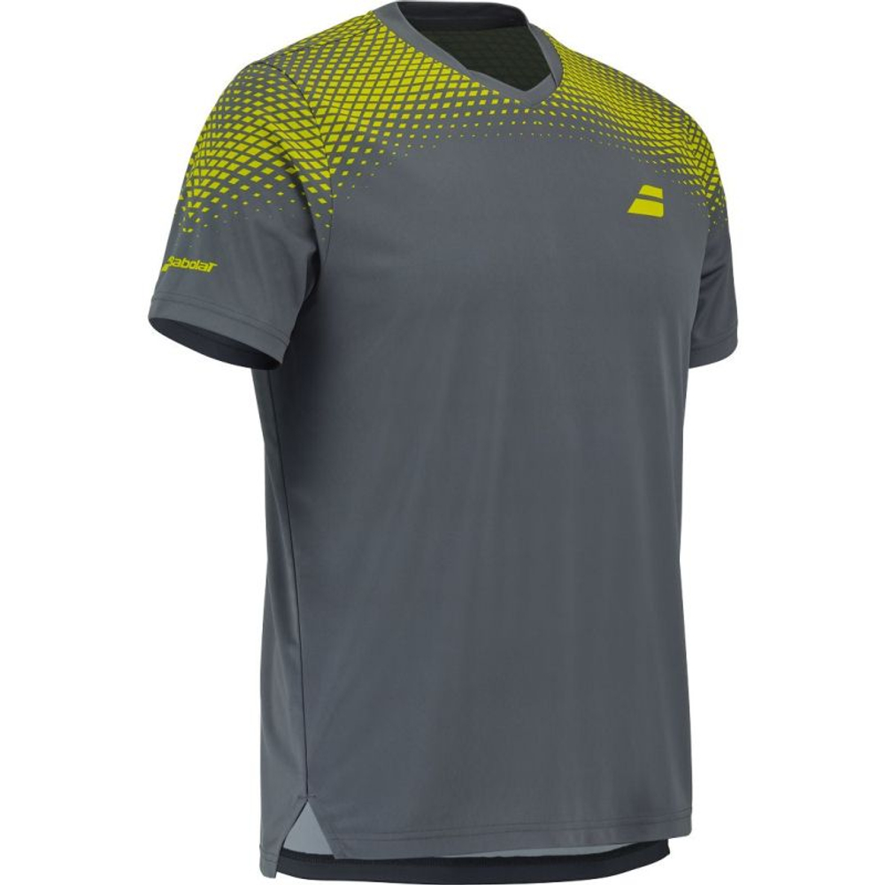Теннисная футболка Babolat Aero Crew Neck Tee - grey/aero