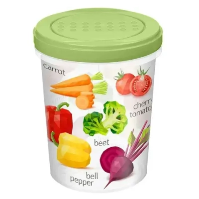 Банка с завинчивающейся крышкой 1,0л с декором (салатовый)