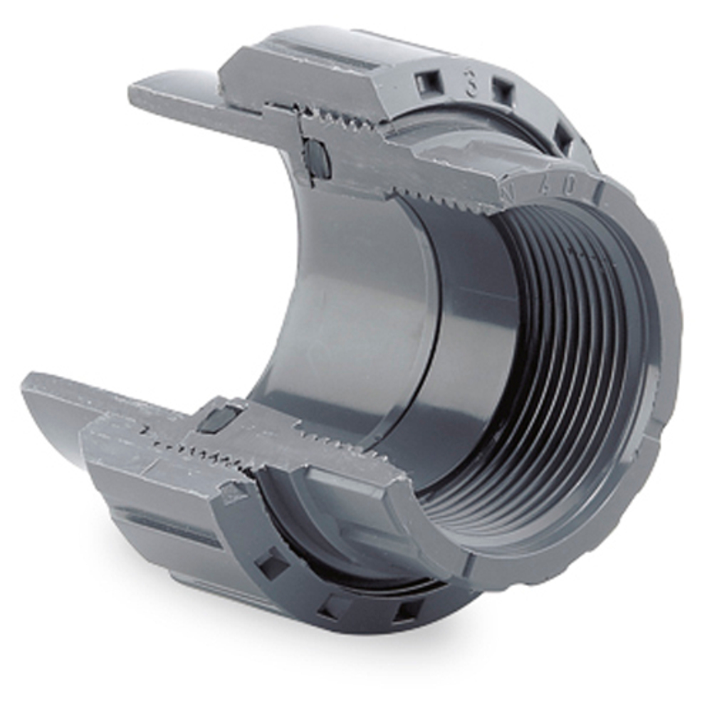 Муфта переходная ПВХ (НПВХ) разборная с внутренней резьбой под клей (Ру10), HIDROTEN, Испания