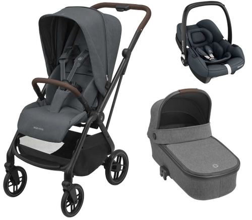 Детская коляска Maxi-Cosi Leona2 Oria 3 в 1 с автокреслом CabrioFix Essential graphite 1204204110 Twillic Graphite/1507029110 Select Grey