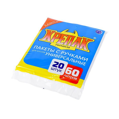 Мешки для мусора "Крепак" 60л. 20шт ручки
