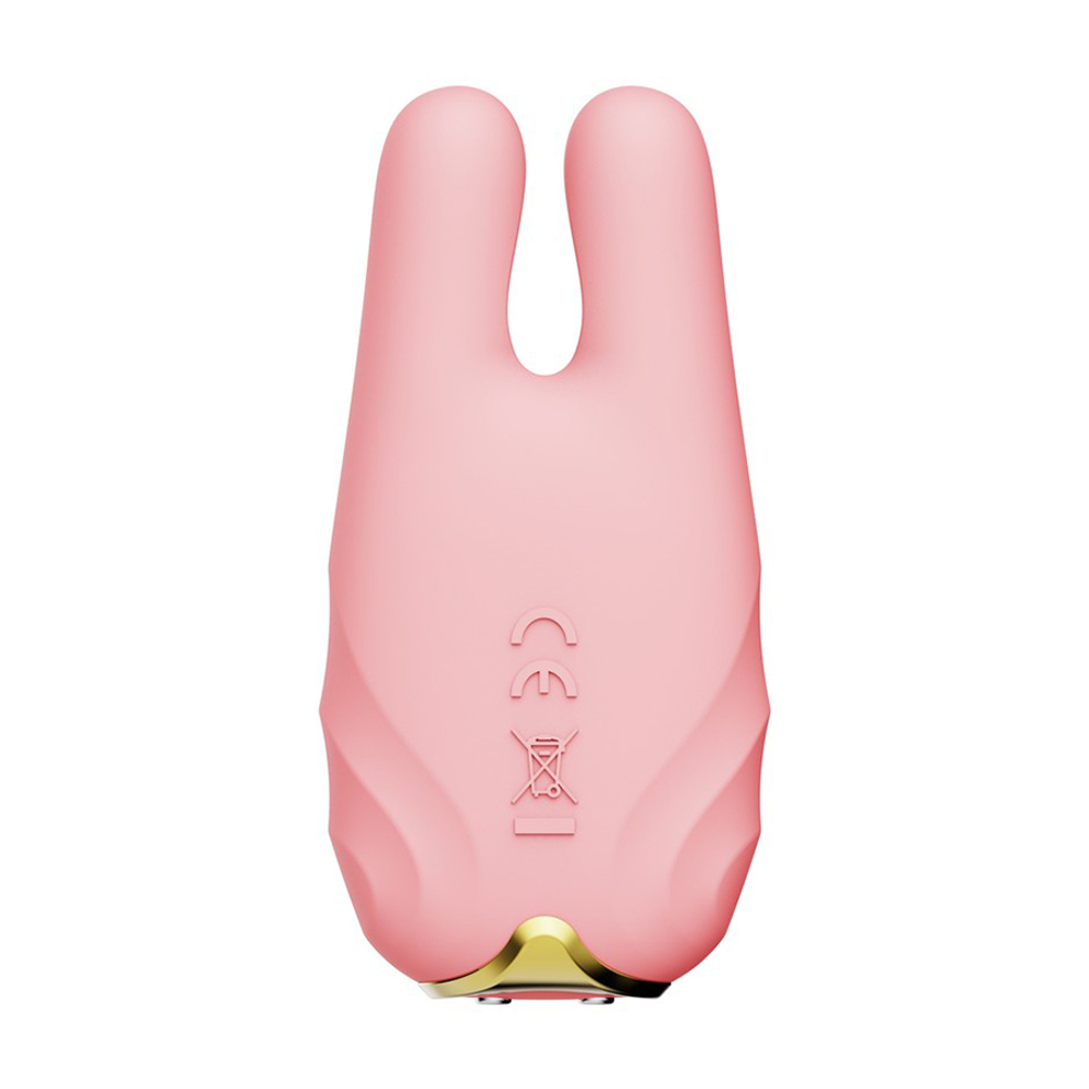 Розовые виброзажимы на соски с пультом ДУ и управлением через приложение Zalo Nave Vibrating Nipple Clamps Coral Pink