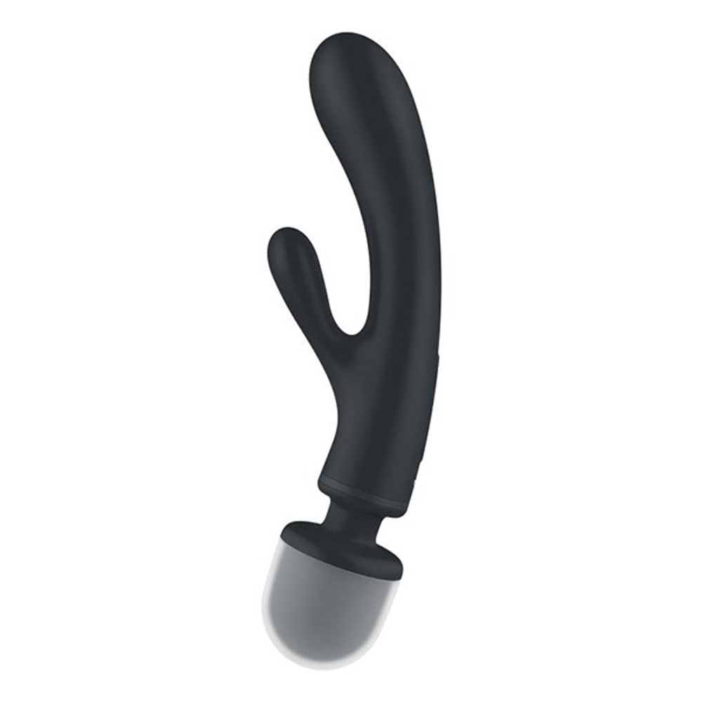 Серый двусторонний вибромассажер 23,7см Satisfyer Triple Lover 4018201