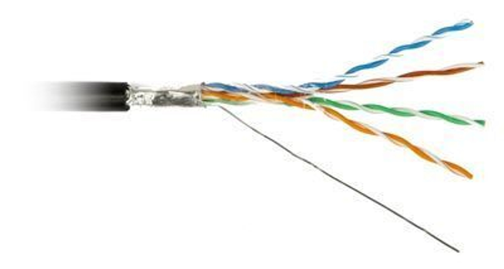 Кабель витая пара Hyperline FUTP4-C5E-S24-OUT-LSZH-BK-500