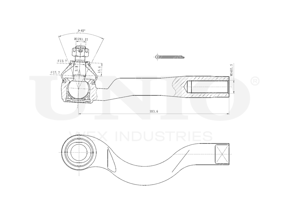 Наконечник рулевой левый UNIO SSP-10018