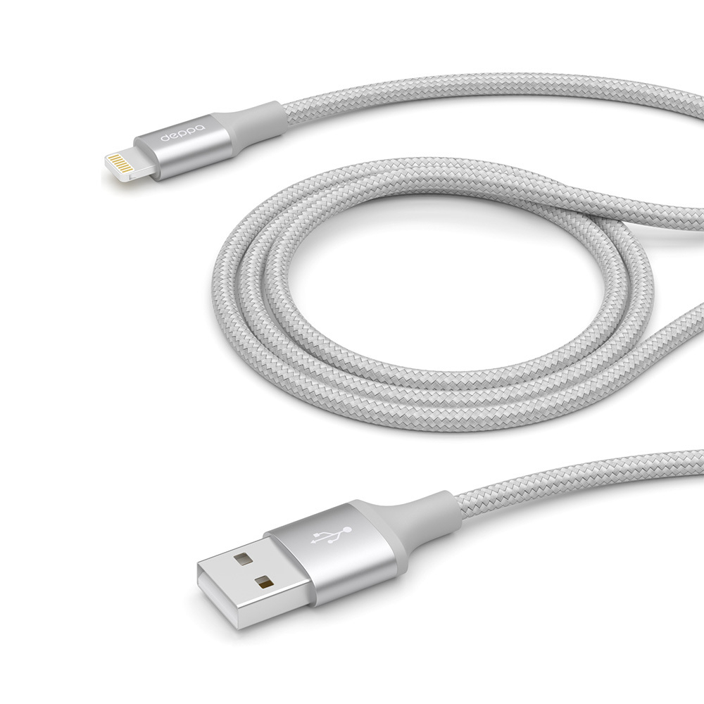 Дата-кабель USB - 8-pin для Apple, MFI, 1.2м, 2.4A серебро