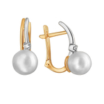 Серьги с жемчугом из красного золота 585 пробы JA-S-111860-1