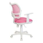 Кресло детское Бюрократ CH-W797, PL, ткань розовая/сетка, механизм качания, пластик белый