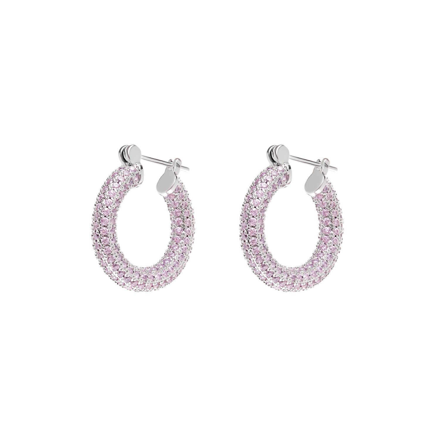 Серьги Pave Hoops – Pink
