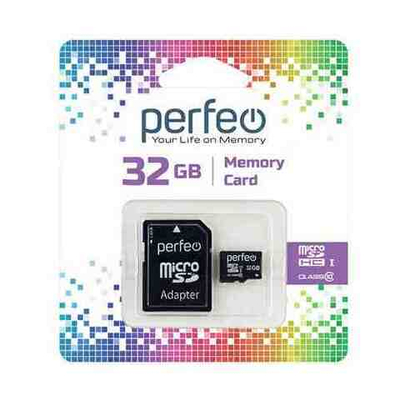 SD Micro PERFEO 32Gb+адаптер