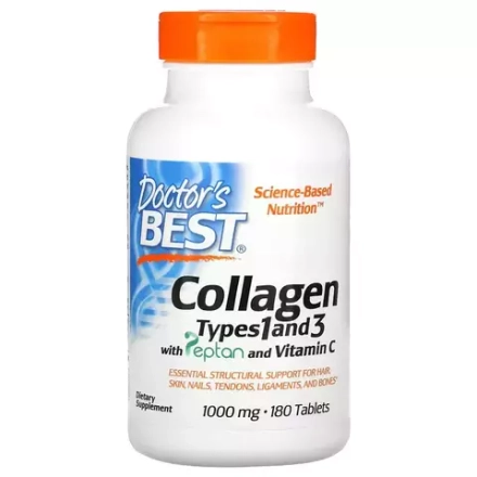 Doctor's Best, Коллаген 1 и 3 типа, Collagen Types 1 and 3, 180 таблеток