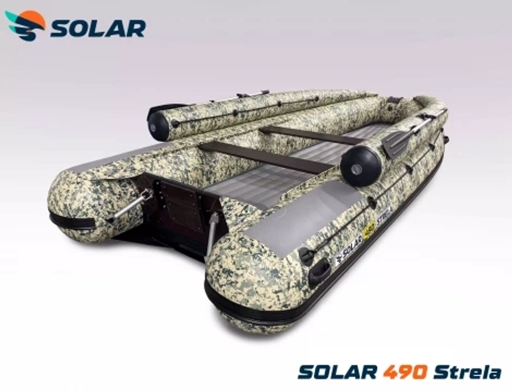Лодка надувная моторная solar-490 strela jet tunnel с фальшбортом