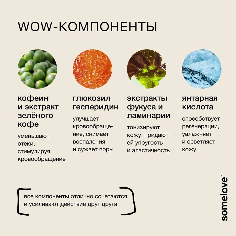 Somelove Тонизирующая сыворотка для лица от отеков и усталости с кофеином not my baggage 30 мл