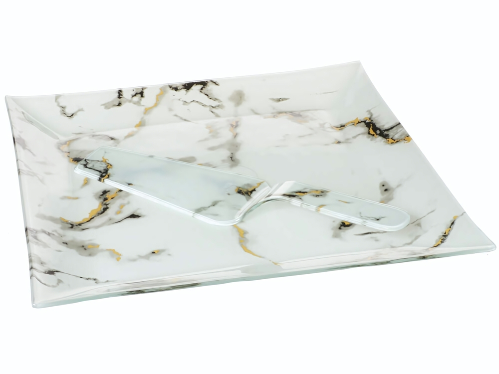 Блюдо для торта с лопаткой 30*30см/26,5см (85523)