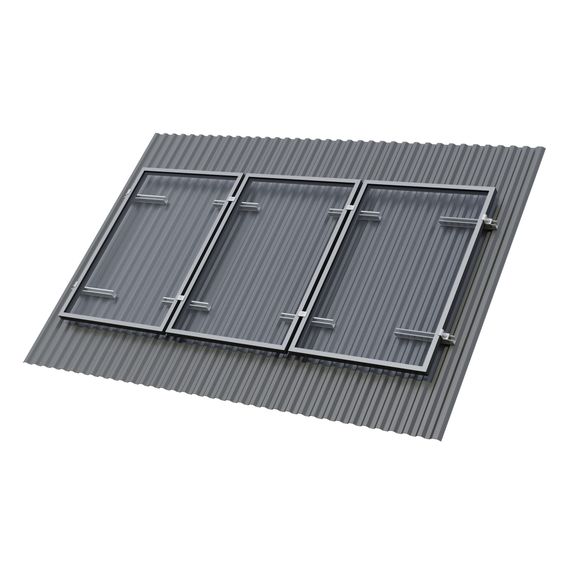 Крепёж трёх солнечных батарей 100-200 Вт на наклонную крышу. 70 мм, YASHEL Technologies Крепёж трёх солнечных батарей 100-200 Вт на наклонную крышу. 70 мм, фото №723152502