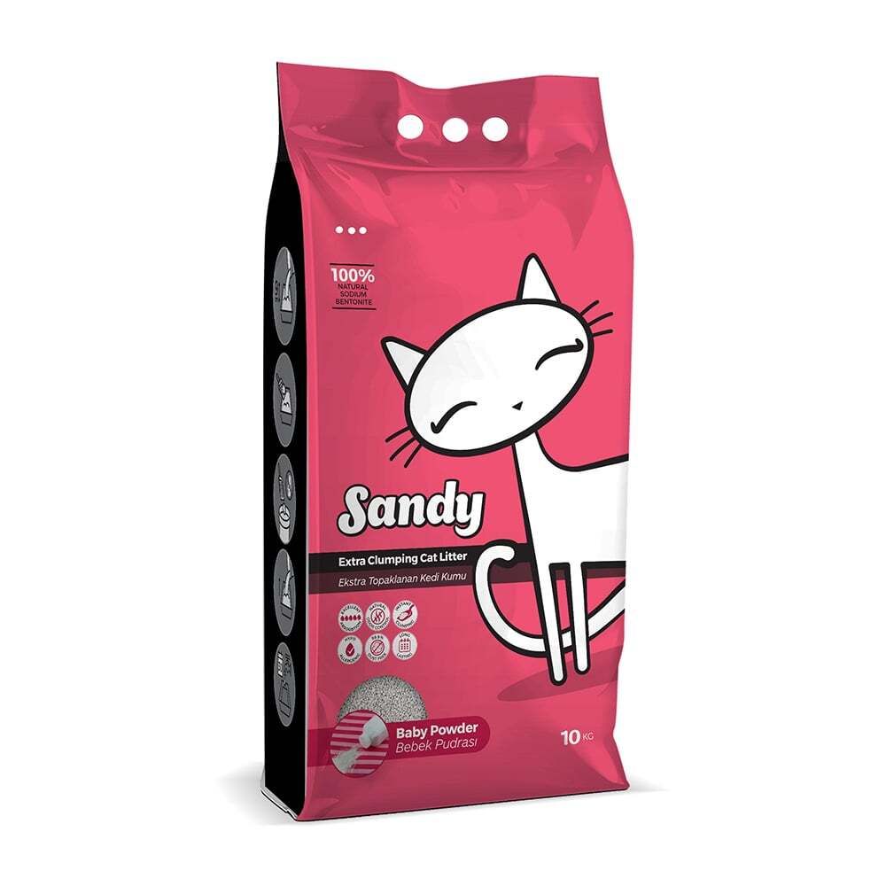 Наполнитель Sandy Baby Powder с ароматом детской присыпки для кошачьего туалета 10кг