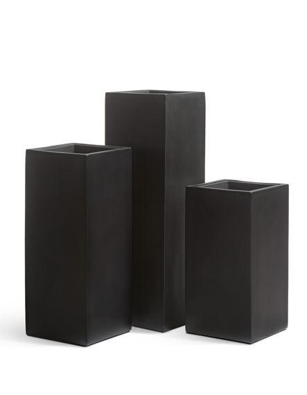 Кашпо TREEZ Effectory - Black Stone - Высокий куб - Антрацит