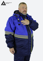 Куртка зимняя мужская «СЕВЕРНАЯ ШИРОТА» цв.синий/васильковый БОЛЬШОЙ РАЗМЕР