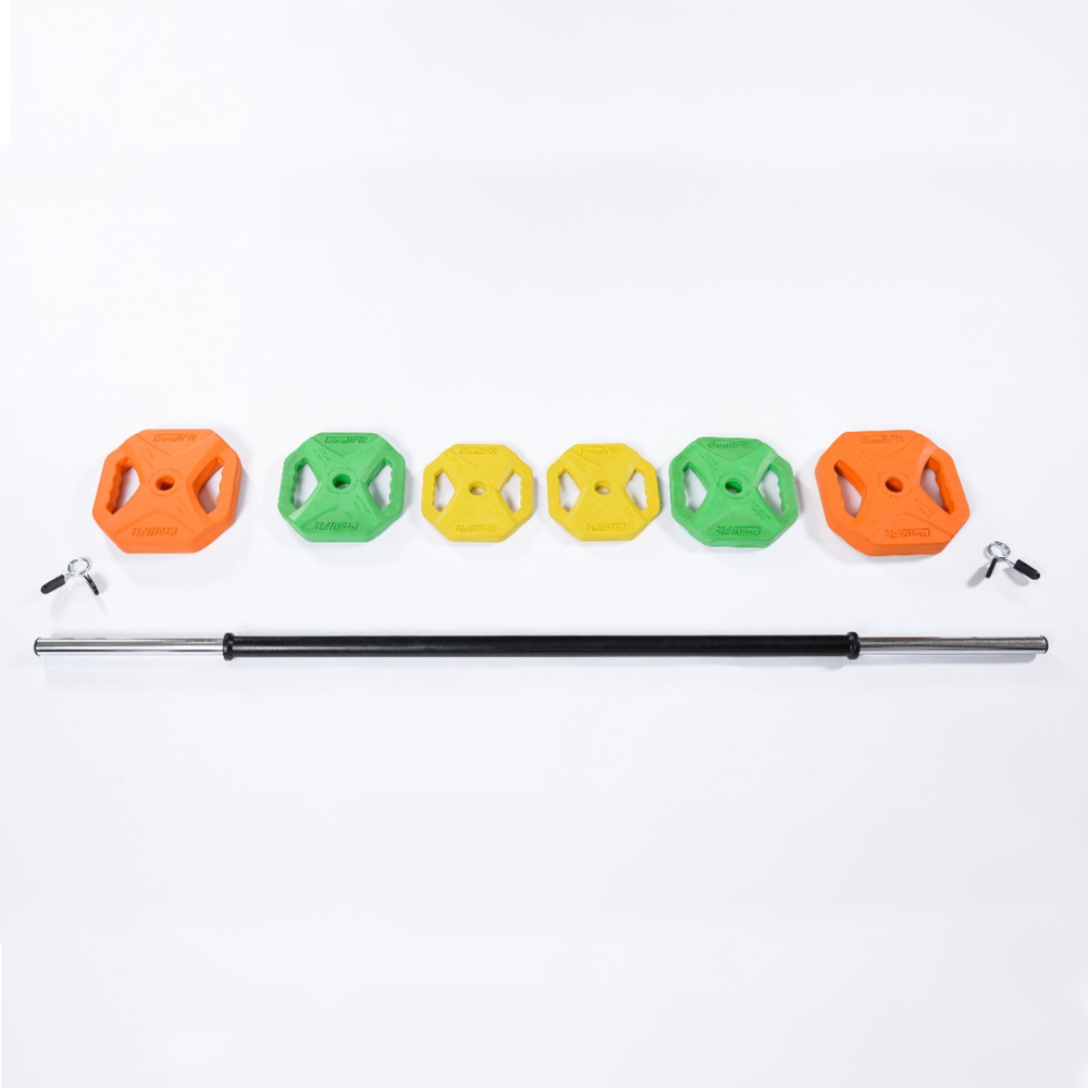 Штанга для аэробики и комплект дисков (1,25-2,5-5 кг) PROGRESS PROFI-FIT