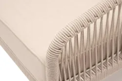 "Канны" модульная угловая лаунж-зона из роупа (веревки) со столом "Диего" (молочный), цвет бежевый