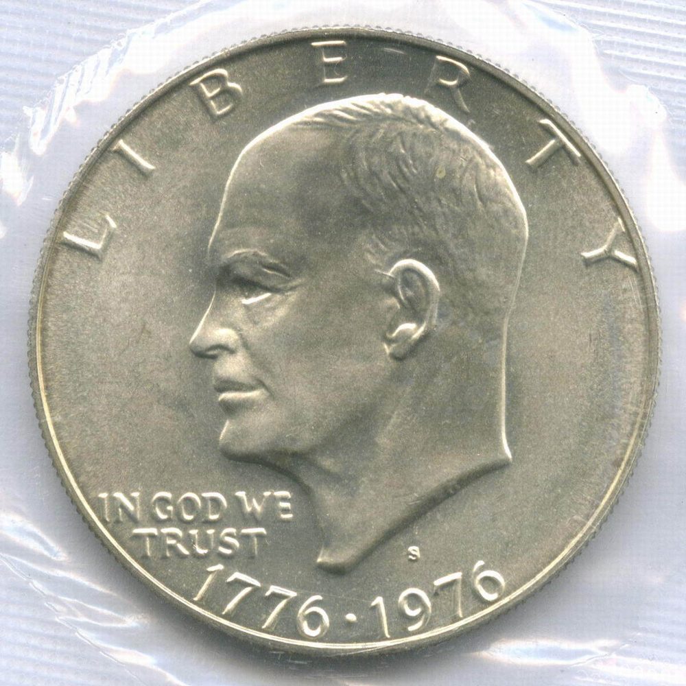 Набор 1, 1/2 и 1/4 доллара 1976 год (S). США. 200-летие Декларации независимости. Серебро. UNC в родной запайке и конверте