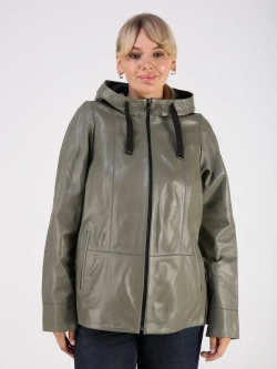 Кожаная куртка демисезонная с капюшоном