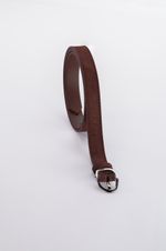 БАЗОВЫЙ ТОНКИЙ РЕМЕНЬ С МЯТОЙ ПРЯЖКОЙ ЗАМША ТЕМНЫЙ ШОКОЛАД