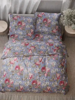 Наволочка комплект 2шт перкаль Сказка "Прохоровская роза" 45х45 см на молнии
