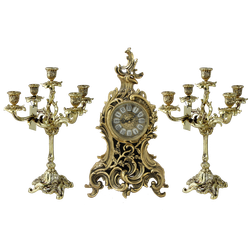 Bello De Bronze Каминные часы с канделябрами "Сильва Велло", "золото"