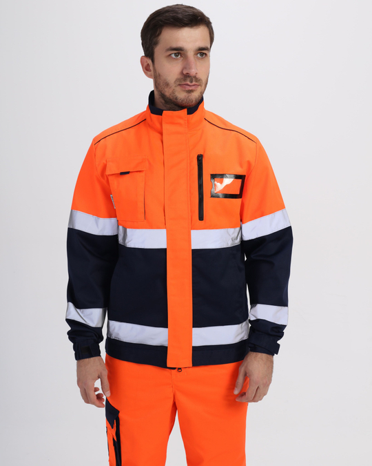 Костюм сигнальный PROFLINE Specialist-1 МВО (тк.Смесовая,240) брюки, оранжевый/т.синий
