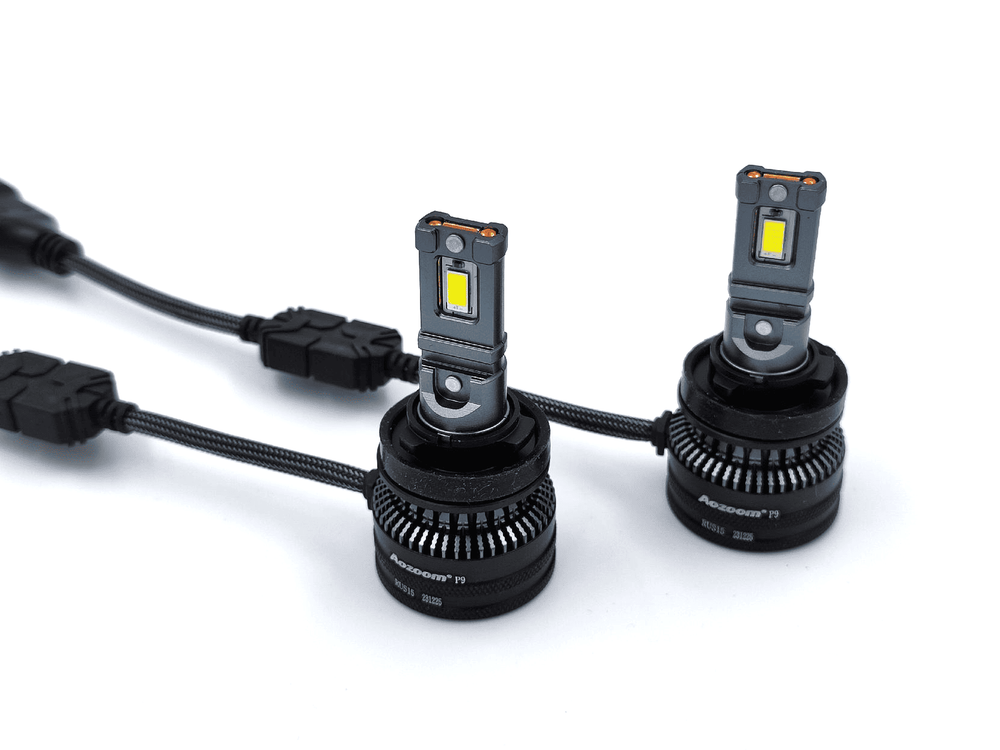 Cветодиодные лампы H8/H9/H11/H16 Aozoom P9 с вентилятором 12V, 52W, 5500K, чип Korea WT52 (комплект, 2шт)