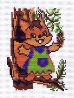 арактеристики товара:¶Канва для вышивания с нанесенным рисунком «Белочка». Для работы использовалась