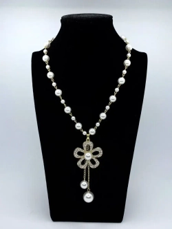 Длинное ожерелье с искусственным жемчугом бусы с подвеской