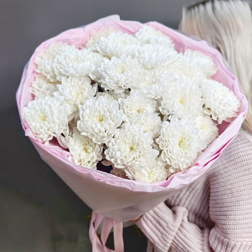 Букет из 7 кустовых хризантем сорта "BALTICA WHITE"
