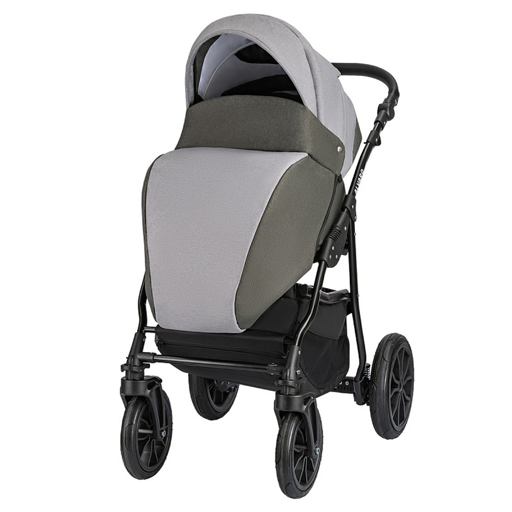 Детская коляска Alis Alvaro 2 в 1 Al 10 т.серый+св.серый+шалфей кожа