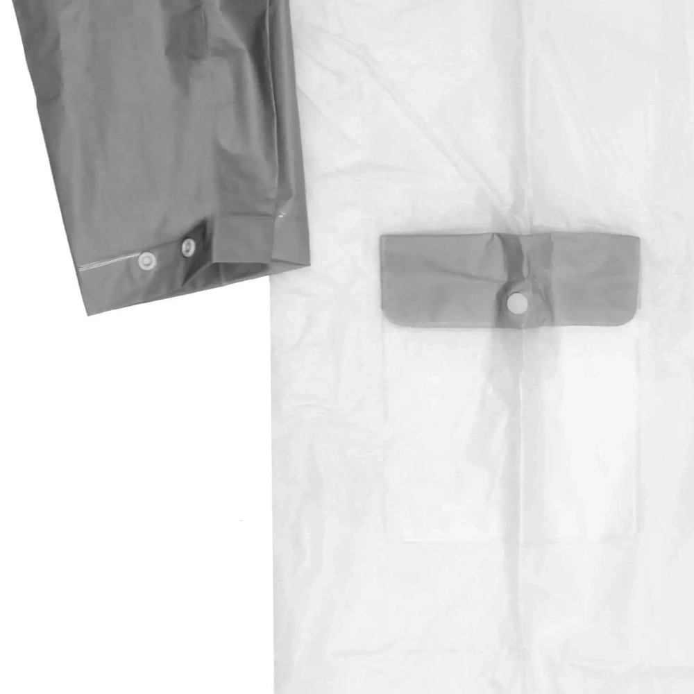 Дождевик-плащ детский «Радуга» с капюшоном,регулир.манжет,с отдел.под рюкзак, цвет бело-серый, размер XL(95*57см) ДоброСад