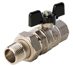 Кран шаровой с американкой полнопроходной (бабочка) 25