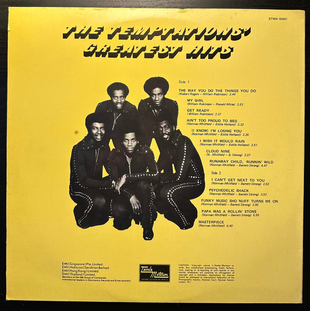 The Temptations - Greatest Hits (Малайзия 1974г.)