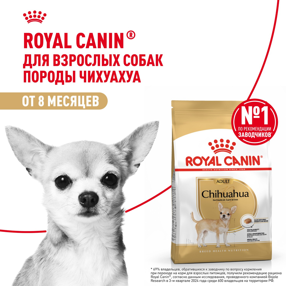Royal Canin Chihuahua Adult Чихуахуа Эдалт Корм сухой для взрослых собак породы Чихуахуа от 8 месяцев 1,5кг