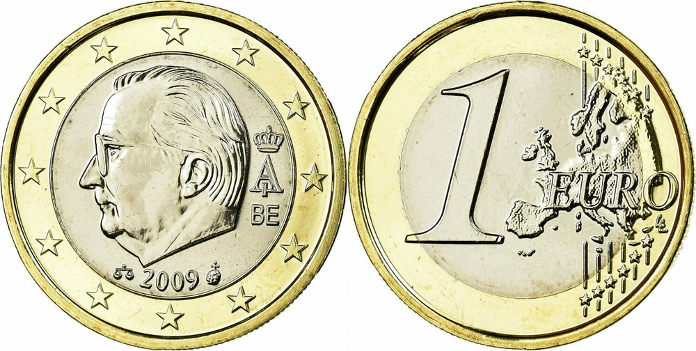 Бельгия 1 евро, 2009-2013 XF