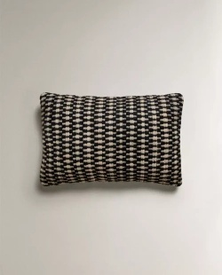 ZARA HOME ЖАККАРДОВАЯ НАВОЛОЧКА ДЛЯ ДЕКОРАТИВНОЙ ПОДУШКИ, ЧЕРНЫЙ