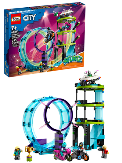 LEGO City 60361 лего Главное каскадерское испытание, набор для трюков с мотоциклом и рампами, оригинал LEGO