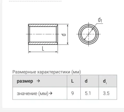 Гильза кабельная ГМЛ-П 6 медная луженая для параллельного соединения 30 шт