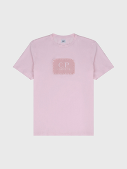 Футболка C.P. Company 30/1 Jersey Label Logo Pink