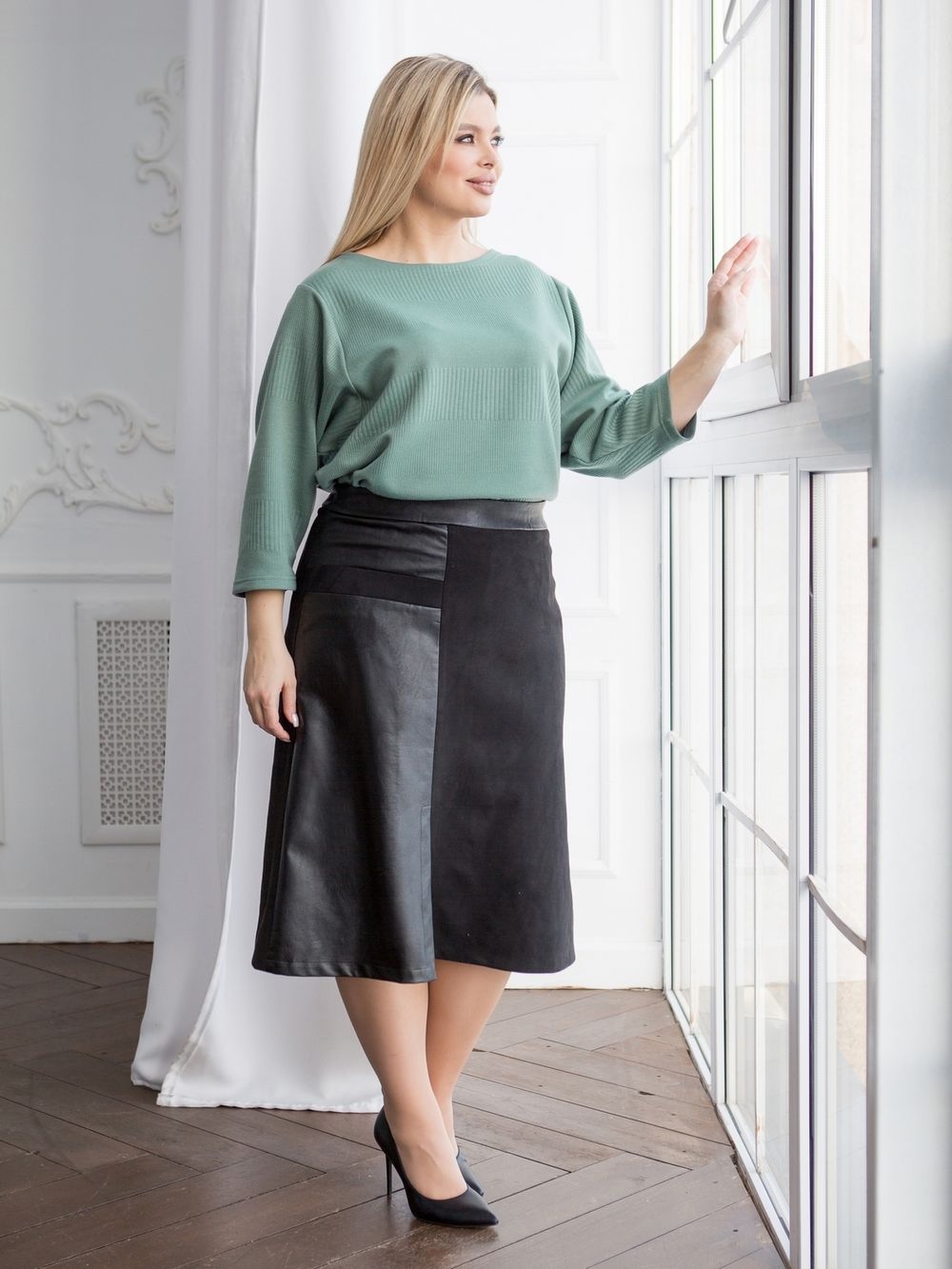 Джемпер 1313 серо-мятный Novita (Акция)