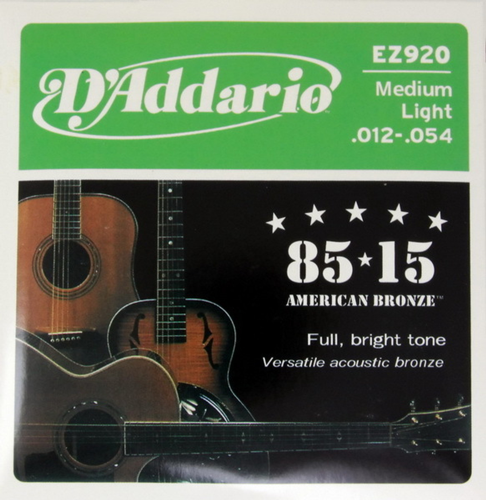 Струны D`Addario EZ920 (Acoustic) бронза