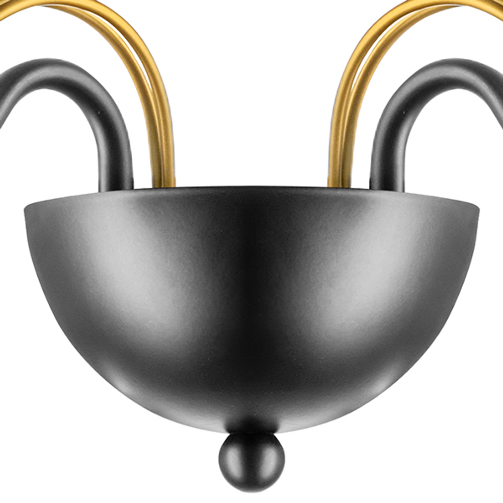 734627 Бра BOLLA 2х40W E14 ЧЕРНЫЙ/ЗОЛОТО/ПРОЗРАЧНЫЙ